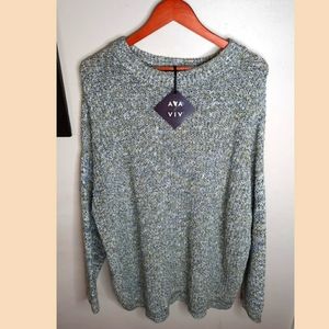 Ava Viv 4X Women's Knit Pullover Sweater NWT